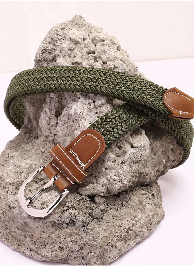 Haute Sauce Olive Green Textured Waist Belt