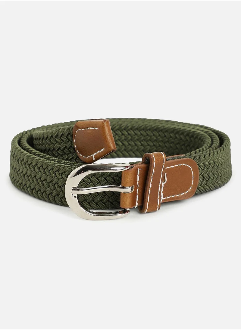 صوص هاوت Olive Green Textured Waist Belt