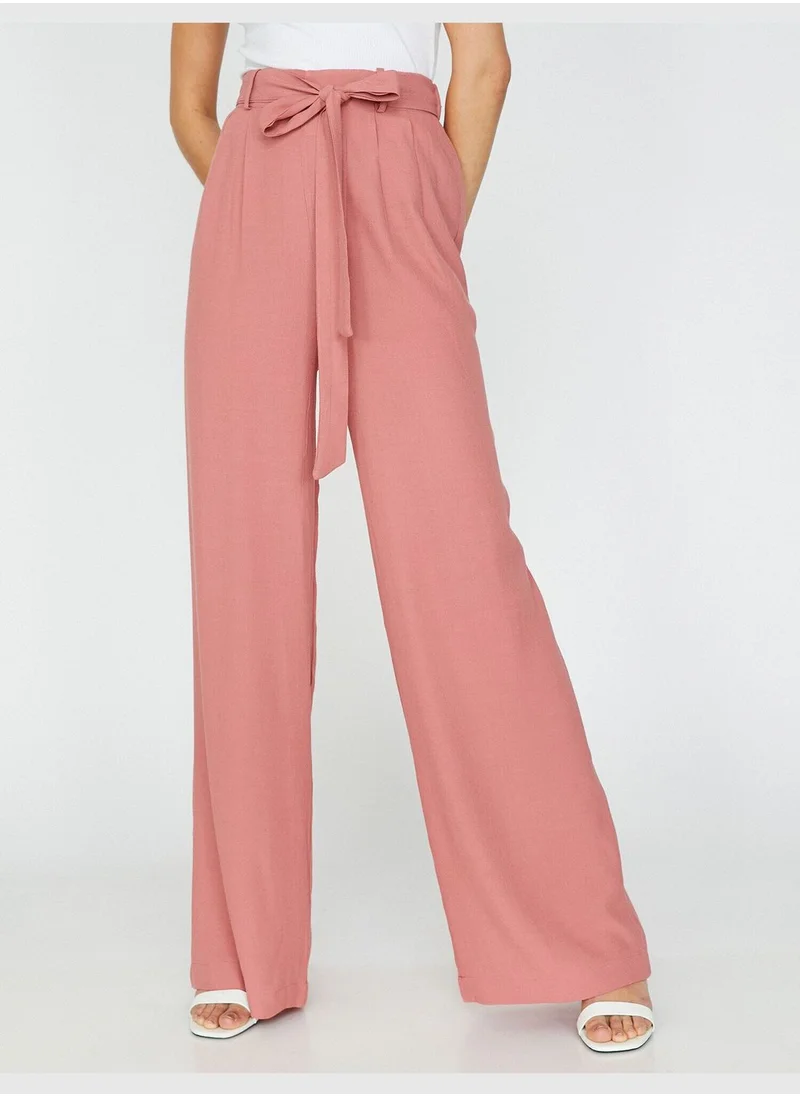 كوتون Tie Waist Trousers