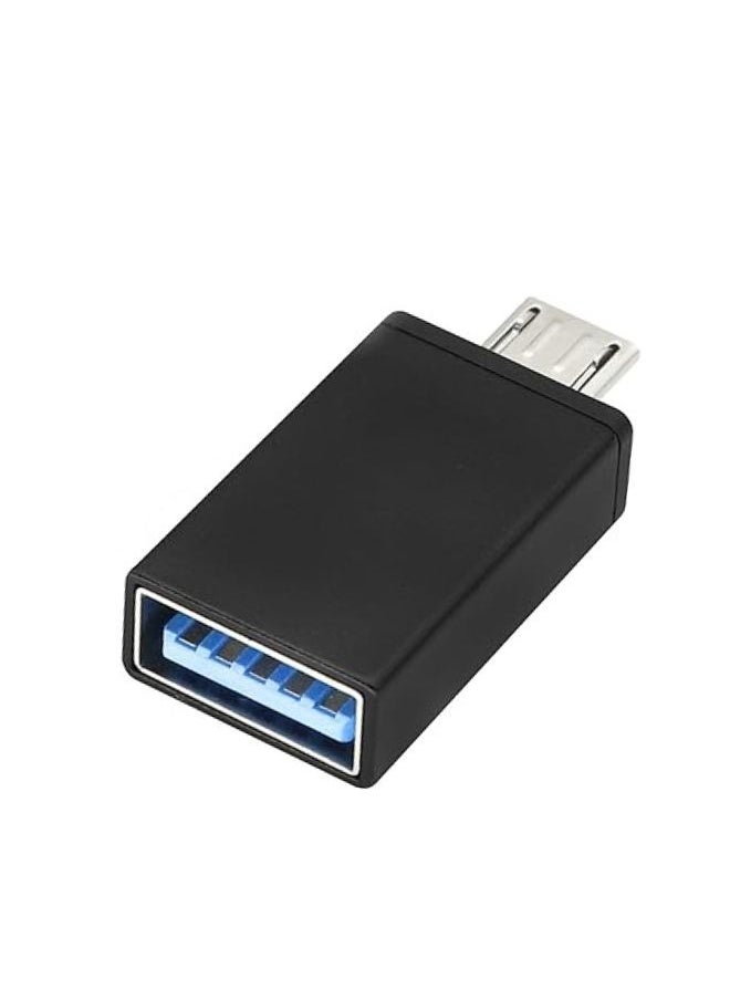 Generic - Metal micro USB OTG adapter for data transfer and charging (black color) - Image 1