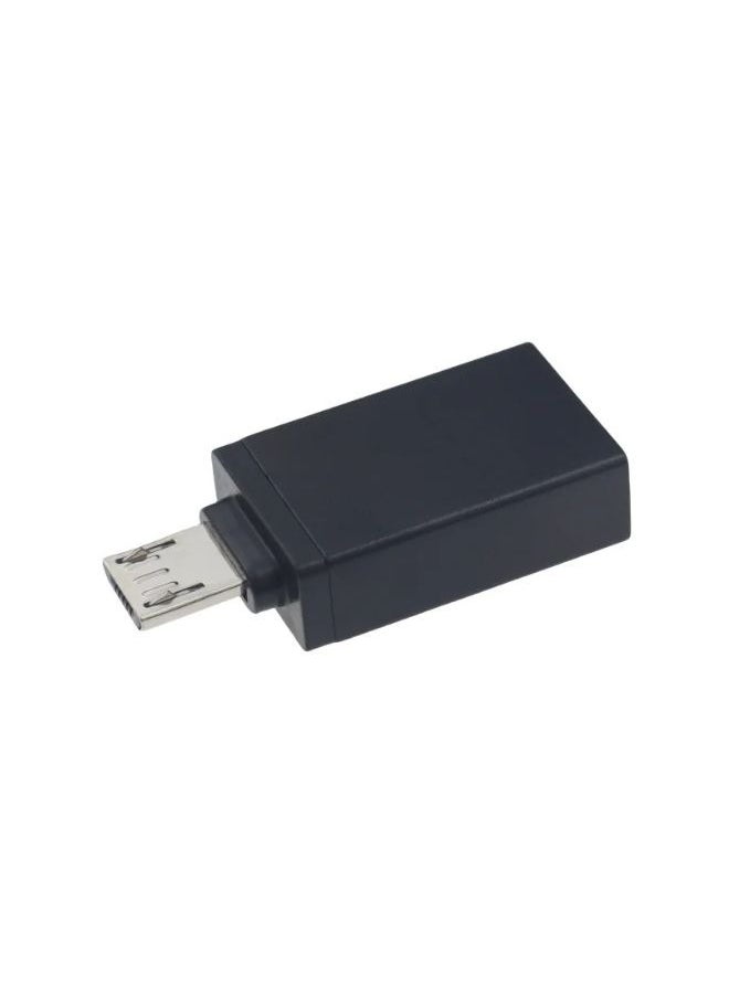 Generic - Metal micro USB OTG adapter for data transfer and charging (black color) - Image 1