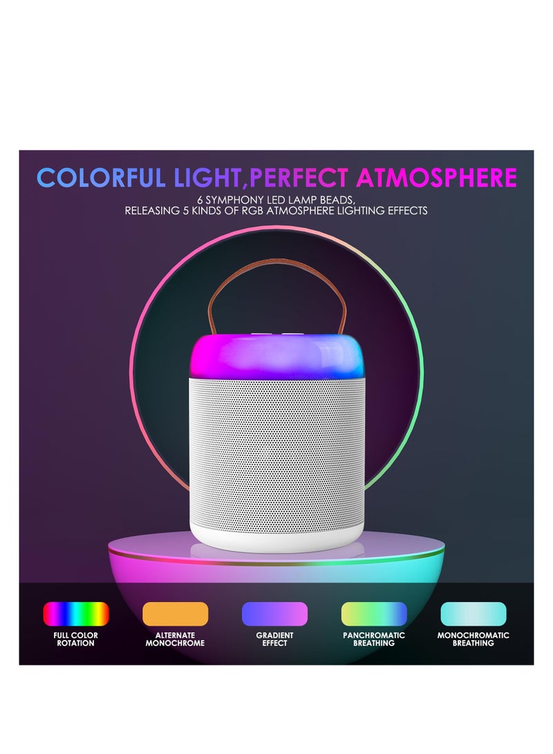 Mini Karaoke Machine, with 2 Wireless Microphones, for Kids Adults, Playing Long Time, Portable Bluetooth Speaker Toy for Girls and Boys 2-12 Year Old, Girl Birthday Gift Home Party Ideas (White)  - Image 4