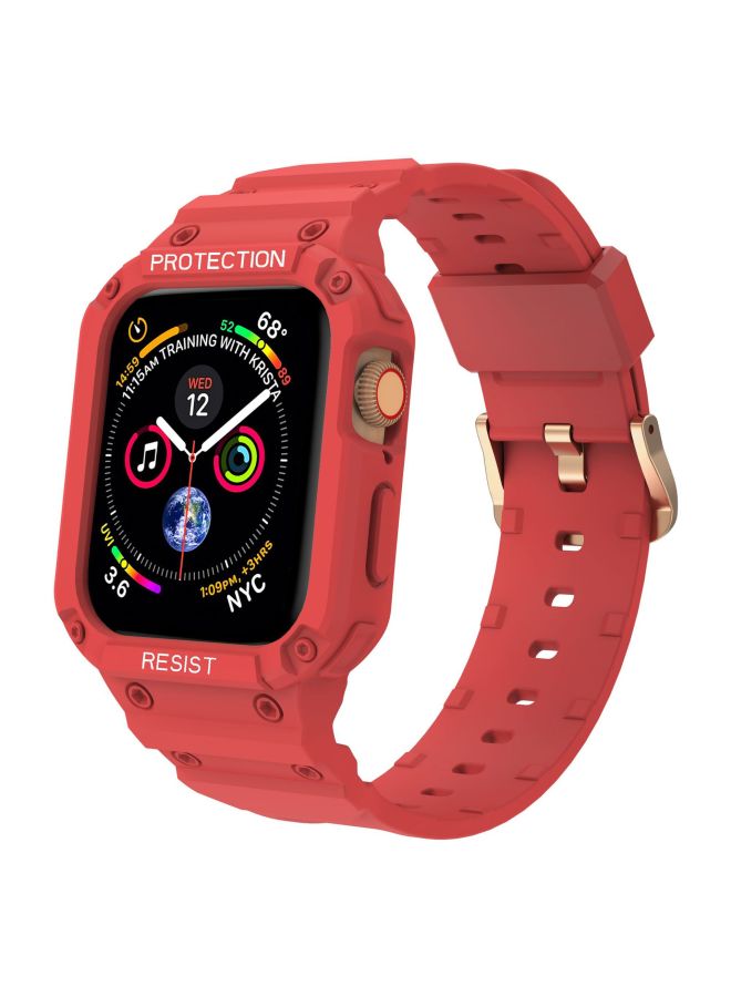 For Apple Watch Strap For Apple Watch765432 Generation All-in-One Strap TPU Solid Color Case Se Drop-Resistant-Color:Red-Exterior Dimension:38/40/41 General - Image 1