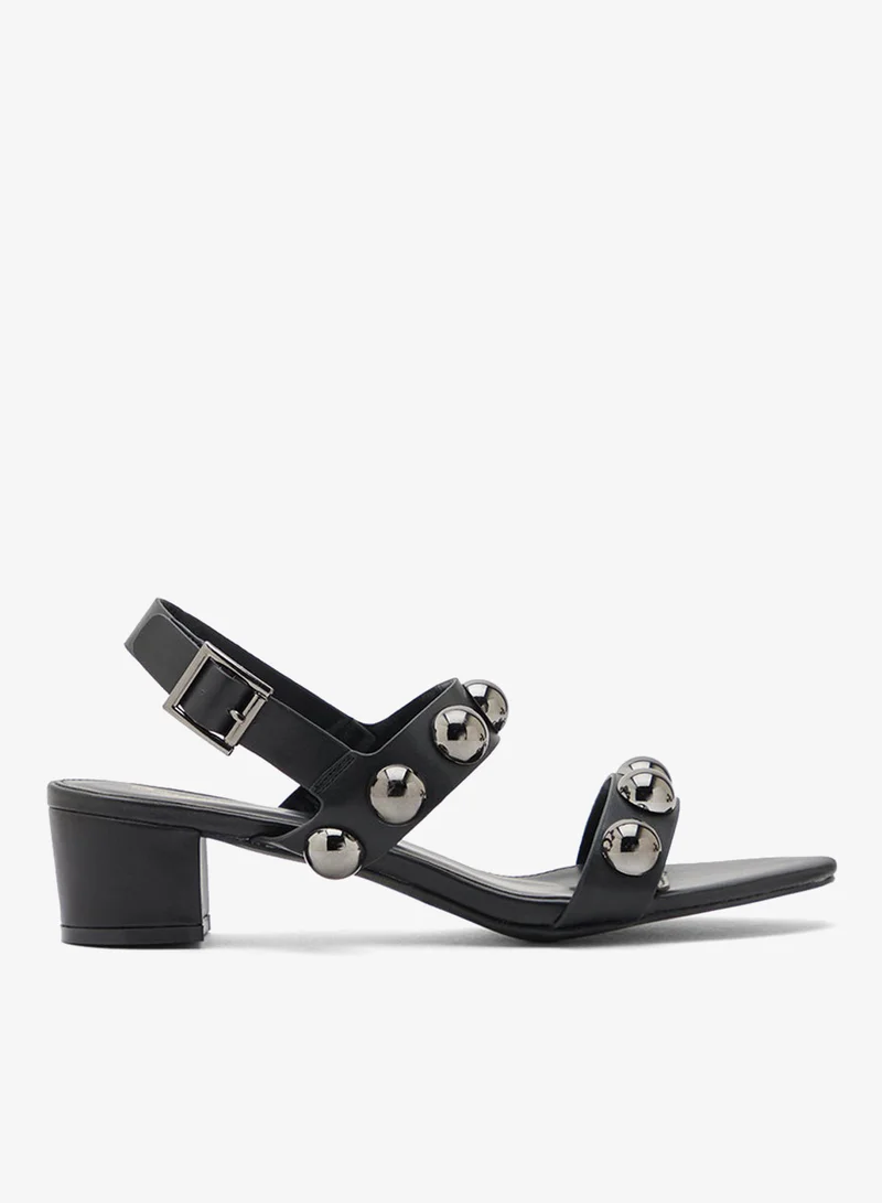 Ginger Block Heel Stud Detail Strappy Sandal