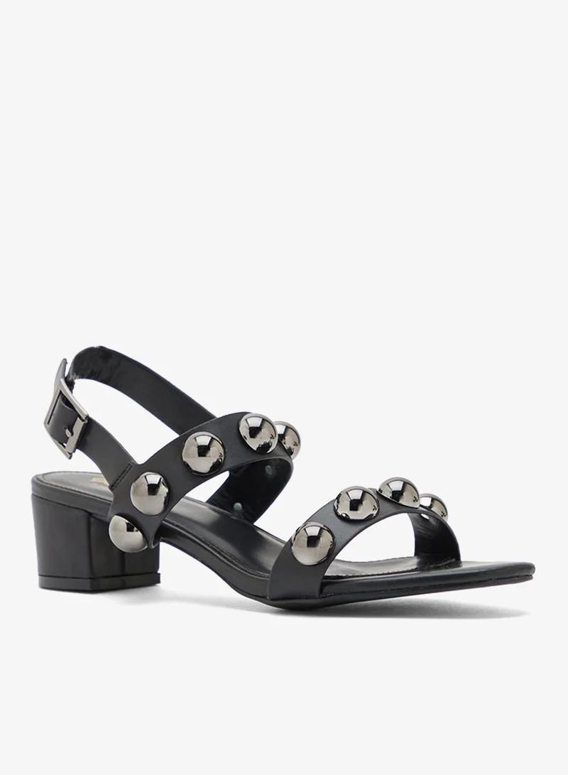 Ginger Block Heel Stud Detail Strappy Sandal
