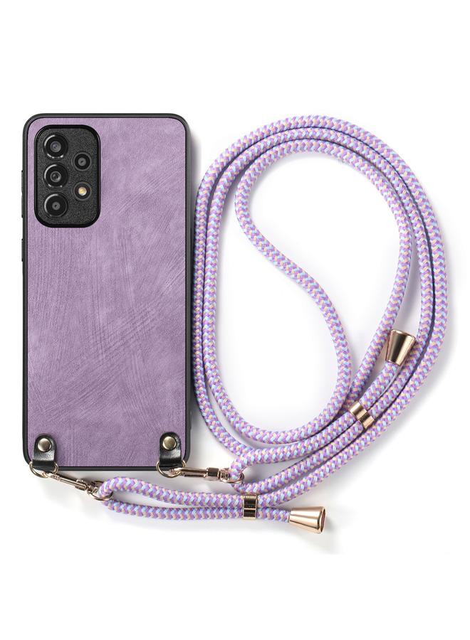 S-TOP Case For Samsung Galaxy A34 5G Vintage Leather PC Back Cover Phone Case with Crossbody Strap - Image 2