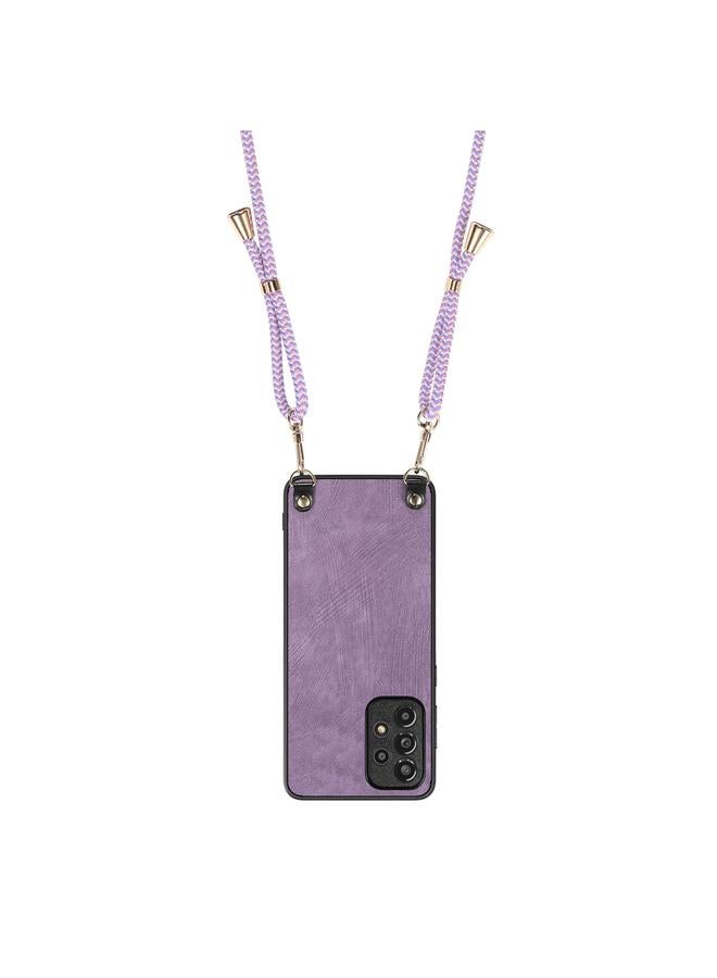 S-TOP Case For Samsung Galaxy A34 5G Vintage Leather PC Back Cover Phone Case with Crossbody Strap - Image 3