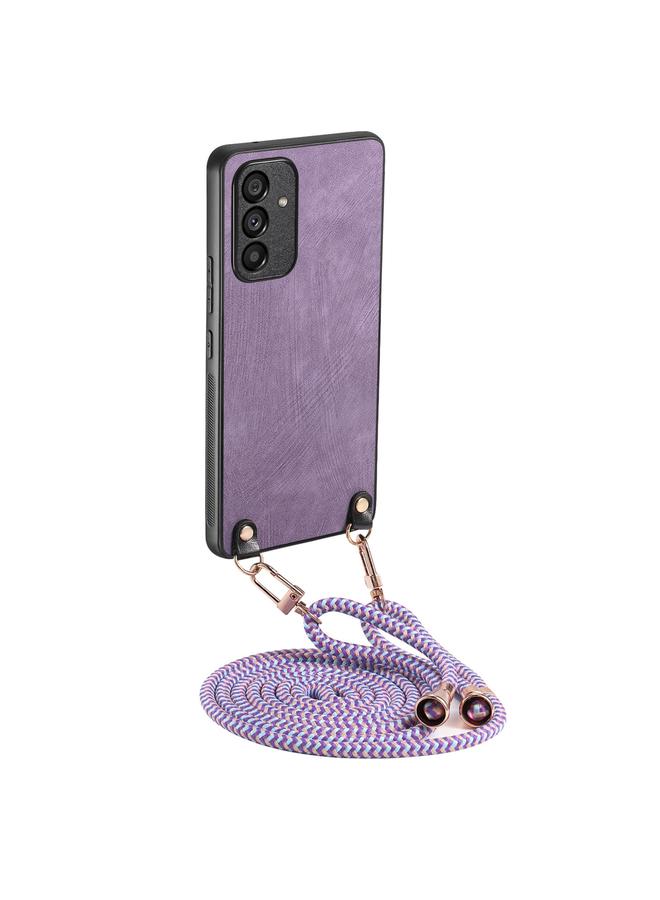 S-TOP Case For Samsung Galaxy A34 5G Vintage Leather PC Back Cover Phone Case with Crossbody Strap - Image 1