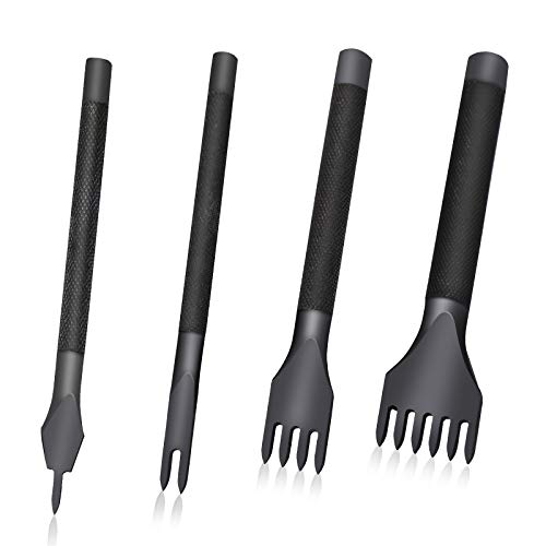 QMNNMA 4 Pcs Leather Stitching Punch Leather Craft Tool Hole Punches 1/2/4/6 Prong Punch Lacing Stitching Punch Tool for Craft(3mm) - Image 1