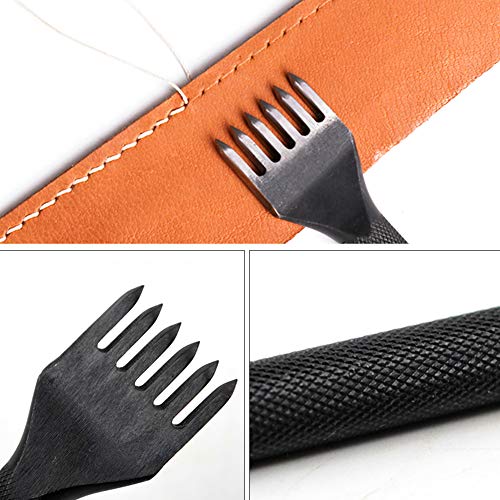 QMNNMA 4 Pcs Leather Stitching Punch Leather Craft Tool Hole Punches 1/2/4/6 Prong Punch Lacing Stitching Punch Tool for Craft(3mm) - Image 5