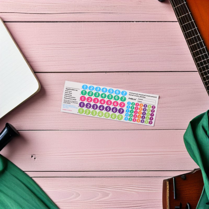 5pcs Pan Flute Note Stickers: Adhesive Music Labels for 18/16 Tubes Pan Pipes - Teaching Music Note Stickers for Kids Beginner - Image 2