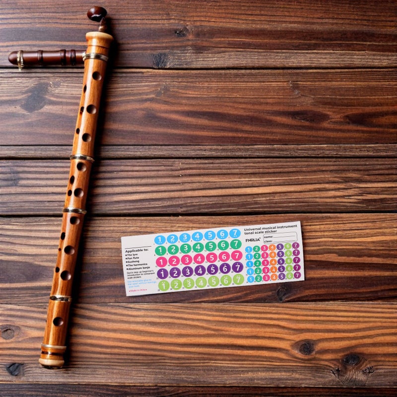 5pcs Pan Flute Note Stickers: Adhesive Music Labels for 18/16 Tubes Pan Pipes - Teaching Music Note Stickers for Kids Beginner - Image 3