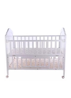 Star Kids Wooden baby bed - white, with storage space  - Image 3
