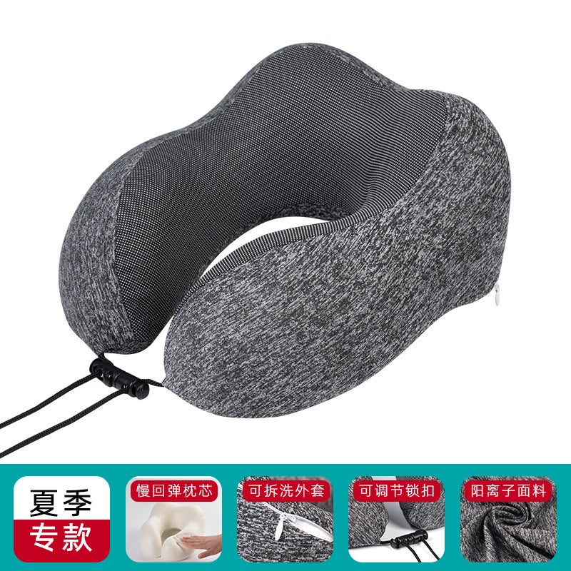 Solid Color Travel Neck Pillow Nap Aircraft Neck Pillow Air Travel Set U-Shaped Memory Foam Neck Pillow U-Shaped Headrest - Image 1