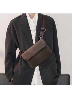 2022 New Mens Trendy Crossbody Bag Street Style Lightweight Messenger Bag Unique Design Casual Small For Men Small Brown