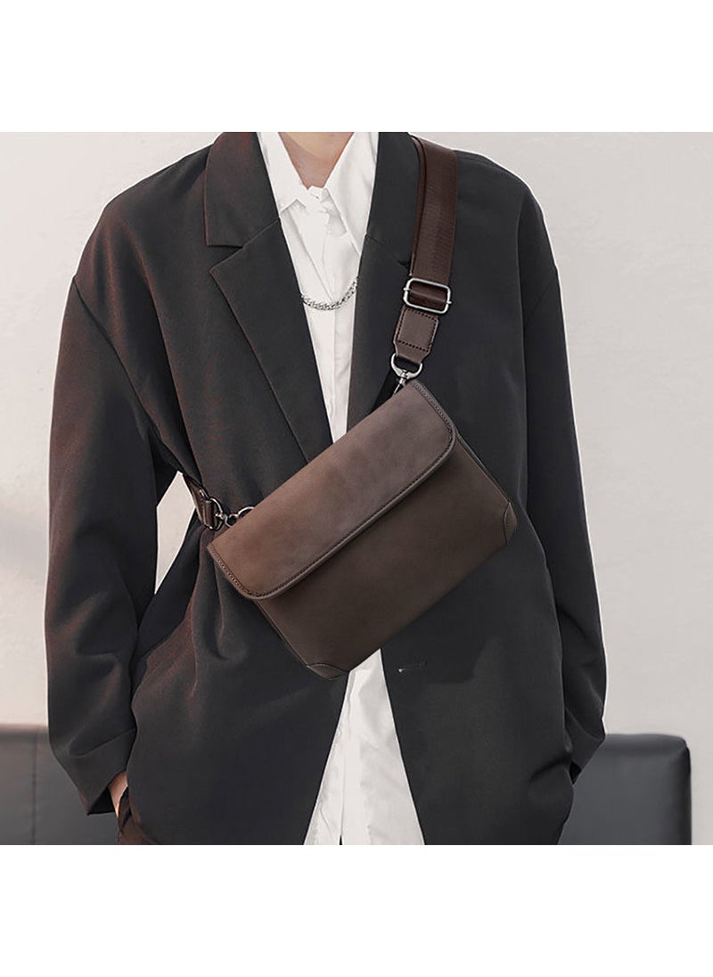 Generic - 2022 New Mens Trendy Crossbody Bag Street Style Lightweight Messenger Bag Unique Design Casual Small For Men Small Brown - Image 1