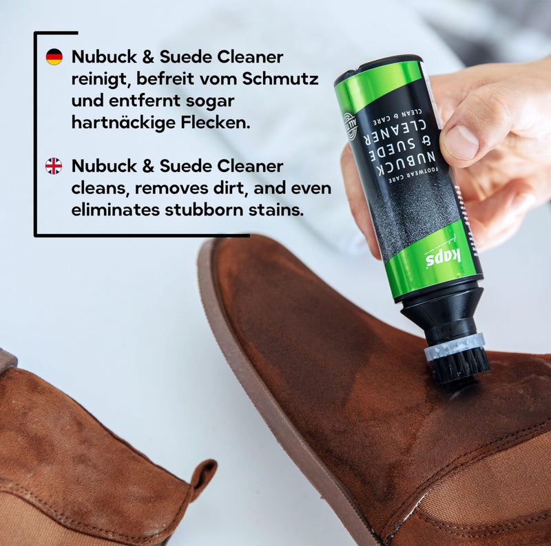 Kaps Nubuck and Suede Shoe Boot Cleaner with Brush Applicator Cap, Shampoo For All Colors, 75 ml - 2.53 fl. oz. - Image 5