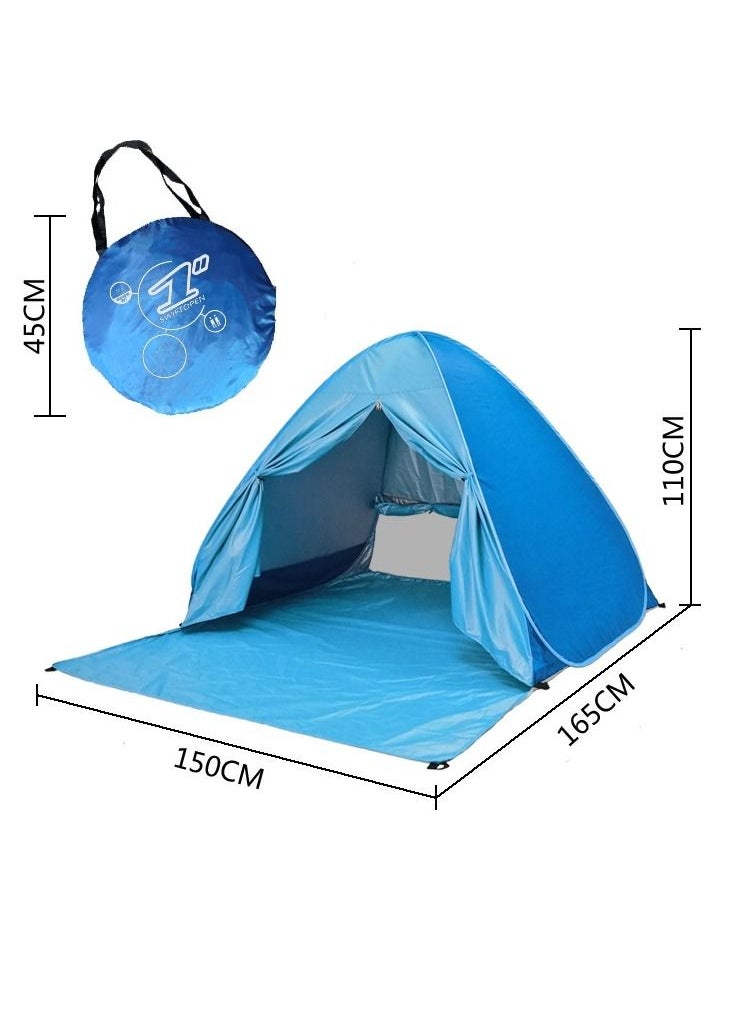 Organized Home - Beach Tent Beach Shade Anti UV Instant Portable Tent Sun Shelter Pop Up Small Beach Tent for 1-3 Person Camping Fishing Picnic With Curtains - Image 1