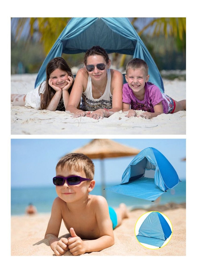 Organized Home - Beach Tent Beach Shade Anti UV Instant Portable Tent Sun Shelter Pop Up Small Beach Tent for 1-3 Person Camping Fishing Picnic With Curtains - Image 1