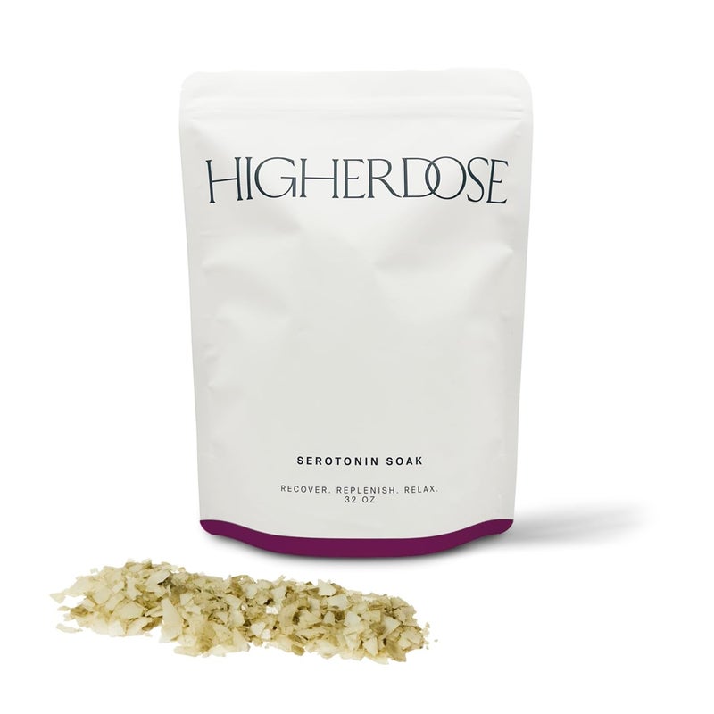 HIGHERDOSE أملاح استحمام المغنيسيوم من HigherDOSE - ديتوكس طبيعي واستعادة العضلات مع رقائق المغنيسيوم، الطحالب + خل التفاح - ملح استحمام فاخر مشبع بزيوت أساسية مريحة - Image 1