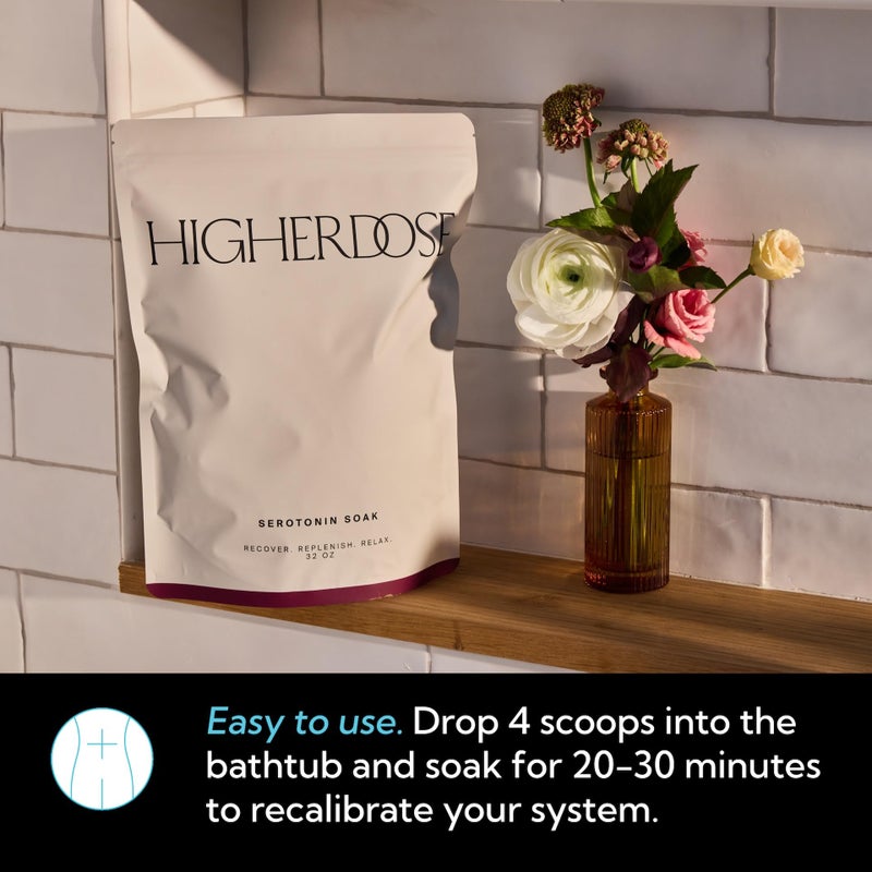 HIGHERDOSE أملاح استحمام المغنيسيوم من HigherDOSE - ديتوكس طبيعي واستعادة العضلات مع رقائق المغنيسيوم، الطحالب + خل التفاح - ملح استحمام فاخر مشبع بزيوت أساسية مريحة - Image 5