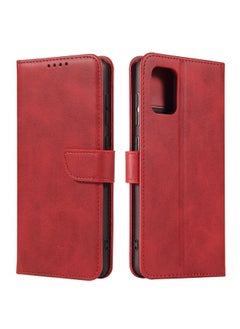 Generic Case Cover For Samsung Galaxy A82 5G / Quantum 2 Calf Texture Buckle Horizontal Flip Leather Case with Holder & Card Slots & Wallet Red 