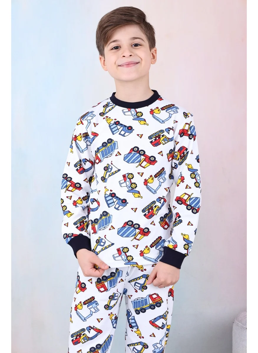 Mutlu City Boy/Baby 100% Cotton Pajama Set 1850-LACIVERT