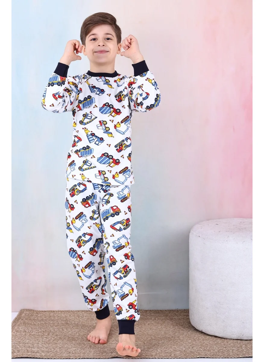 Mutlu City Boy/Baby 100% Cotton Pajama Set 1850-LACIVERT