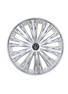 Al Khateeb 14 Inch Silver Universal Hubcap Wheel Covers - Set Of 4, Taiwan Made 