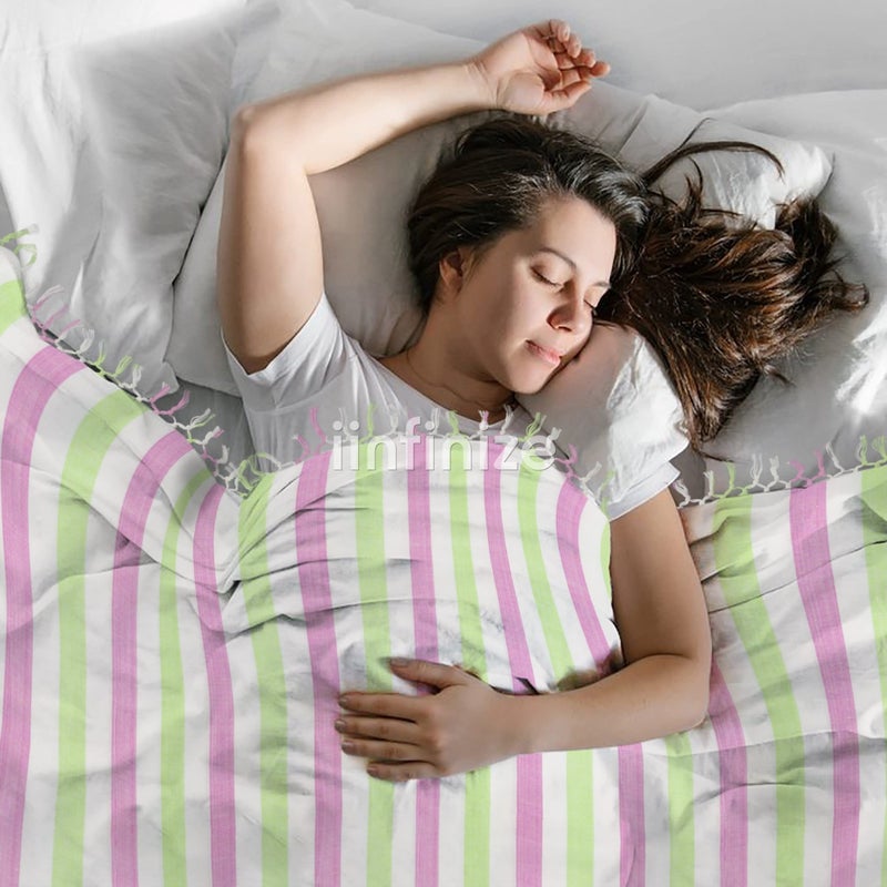 iinfinize Bhagalpuri Soft Cotton Handloom Chadar and Comforter for All Season Summer|Mild Winter| AC Room|Rainy 90x50 Inches Mix Andi Soft Chaddar for Sleeping - Image 5