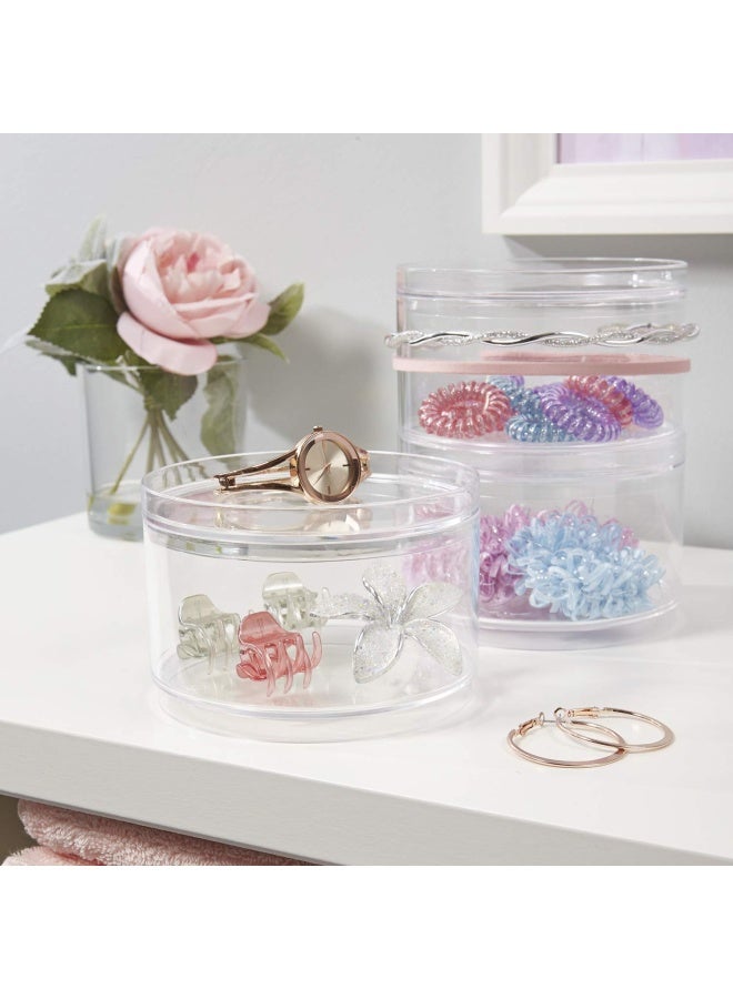 STORi Bella Stackable Clear Plastic Container  Set of 3  Round Vanity Storage Organizers with Lids for Hair Accessories & Beauty Supplies   Made in USA - Image 5