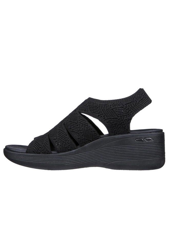 SKECHERS Women's PIER-LITE-Memory Maker Wedge Sandal, Black/Black, 40 EU - Image 2