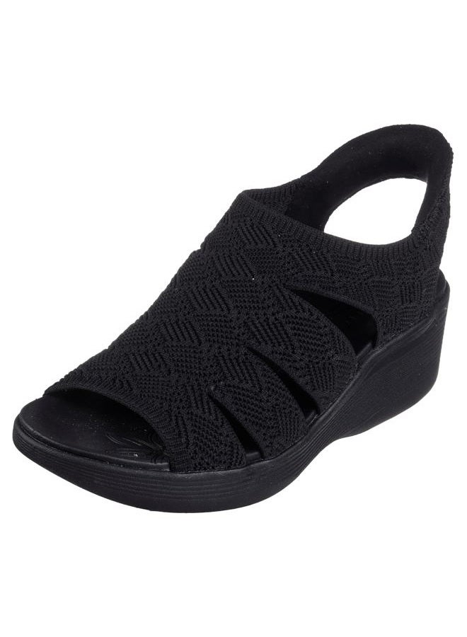 SKECHERS Women's PIER-LITE-Memory Maker Wedge Sandal, Black/Black, 40 EU - Image 1