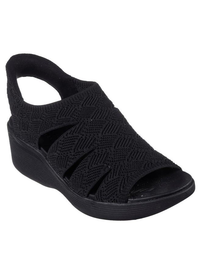 SKECHERS Women's PIER-LITE-Memory Maker Wedge Sandal, Black/Black, 40 EU - Image 3
