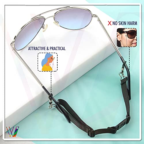 VIVID vision Unisex Adult Elastic Eyeglass Holder Strap Cord | New Chain Adjust on Sunglasses | Anti-slip Retainer Lanyard String Eyewear Frame | CH-187 | Black - Image 3