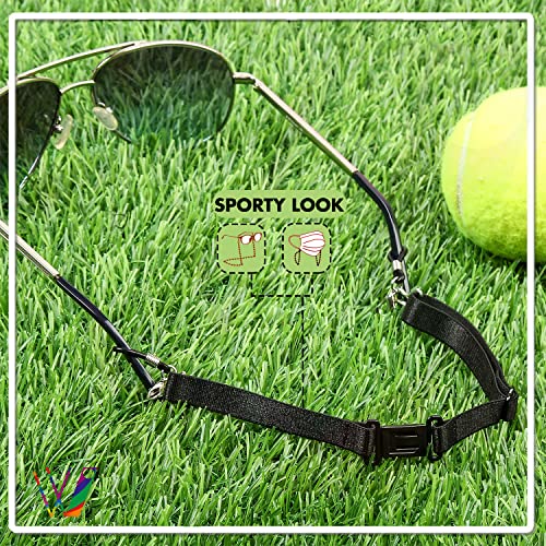 VIVID vision Unisex Adult Elastic Eyeglass Holder Strap Cord | New Chain Adjust on Sunglasses | Anti-slip Retainer Lanyard String Eyewear Frame | CH-187 | Black - Image 5