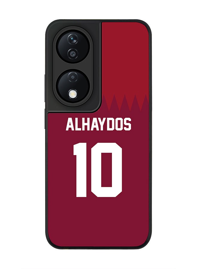Stylizedd Rugged Black Edge Case for Honor X7b, Slim fit Case Flexible Anti Drop TPU Gel Thin Cover -  Football Team - Qatar, Player Name - Alhaydos - Image 1