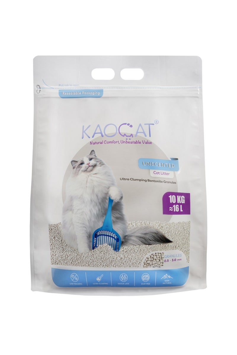 KAOCAT Ultra Clumping Bentonite Cat Litter - Unscented - 10 KG - Image 1
