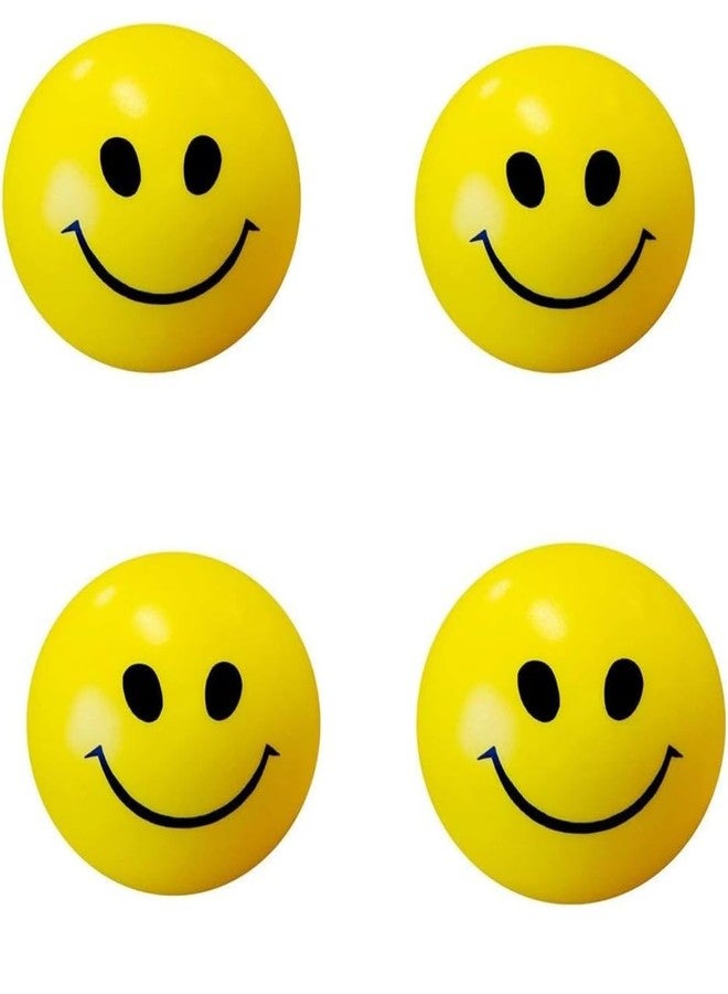 R.S Stress Reliever Sponge Ball for Kids & Adults Smiley Face Yellow Color (Pack of 4 PCS) - Image 1