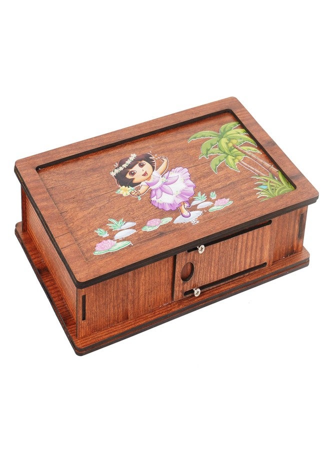 CRAFTZO Wooden Piggy Bank for Kids – Cartoon Theme Coin Box | Handmade Money Saving Box | Cute Decorative Gift for Children & Return Gifts - Image 5