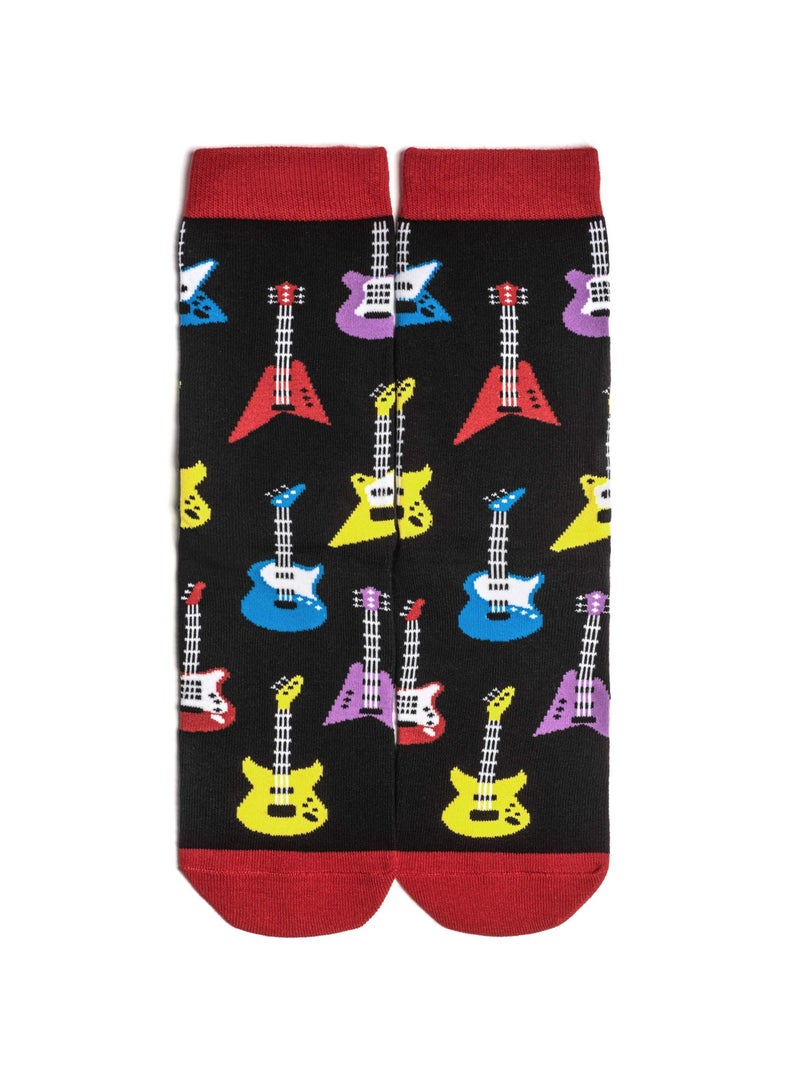 Y&D Funny Music-Themed Socks for Men and Women - Unique Gift Set Featuring Guitar, Drums, Vinyl Record, Music Snob Designs, Ideal Lovers Enthusiasts - Image 3
