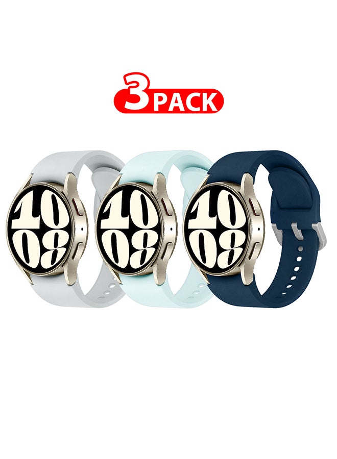 CATANES 3 Pack For Samsung Galaxy Watch 6/6 Classic 20mm Silicone Band Flexible and Durable Replacement Sport Strap - Image 1