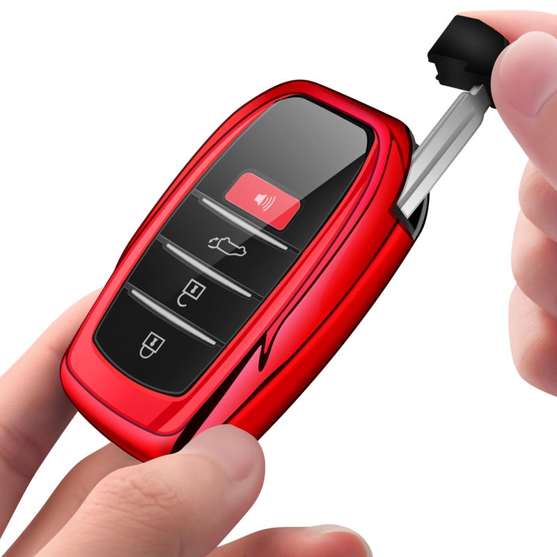 Autophone Key Fob Cover with keychain Compatible with Toyota 2025-2026 Camry 4Runner,2021-2026 Venza,Sienna, 2019-2026 Land Cruiser,Fortuner,Mirai, 2023-2026 Highlander,Prius,Corolla (Red) - Image 5