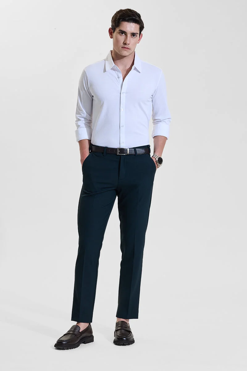 SNITCH Rich Eggshell White Rich Eggshell White Solid Long Sleeve Slim Fit Formal Shirt for Men | Best Price UAE