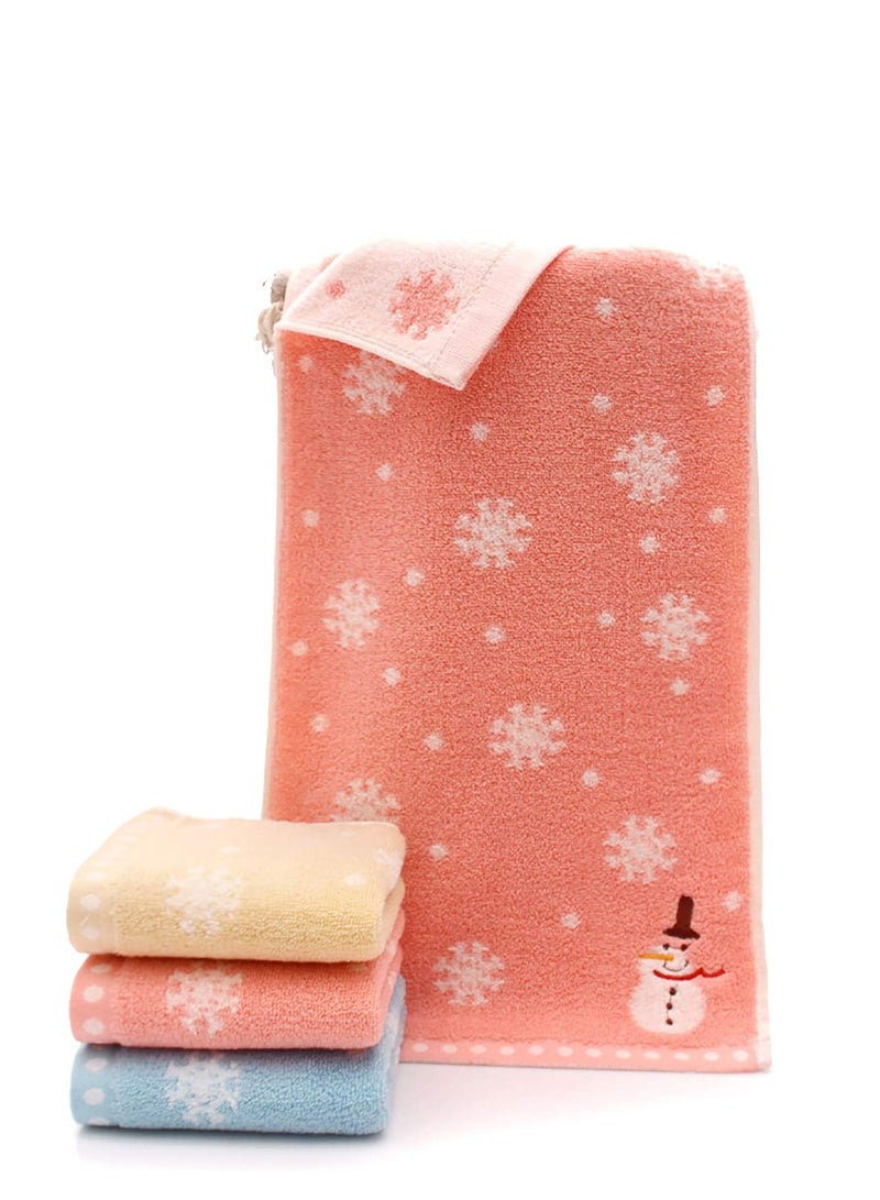 Excefore Multi-color Washcloths Set, 100% Soft Newborn Baby Face Towel, Registry Squares Set, Baby Face Reusable Cleaning Towel as Shower Gift,  for Sensitive Skin, 3 Packs, 25x50cm - Image 1