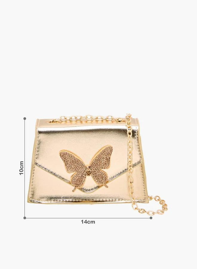 Flora Bella By Shoexpress Flora Bella Butterfly Embellished Crossbody Bag with Chain Strap Ramadan Collection