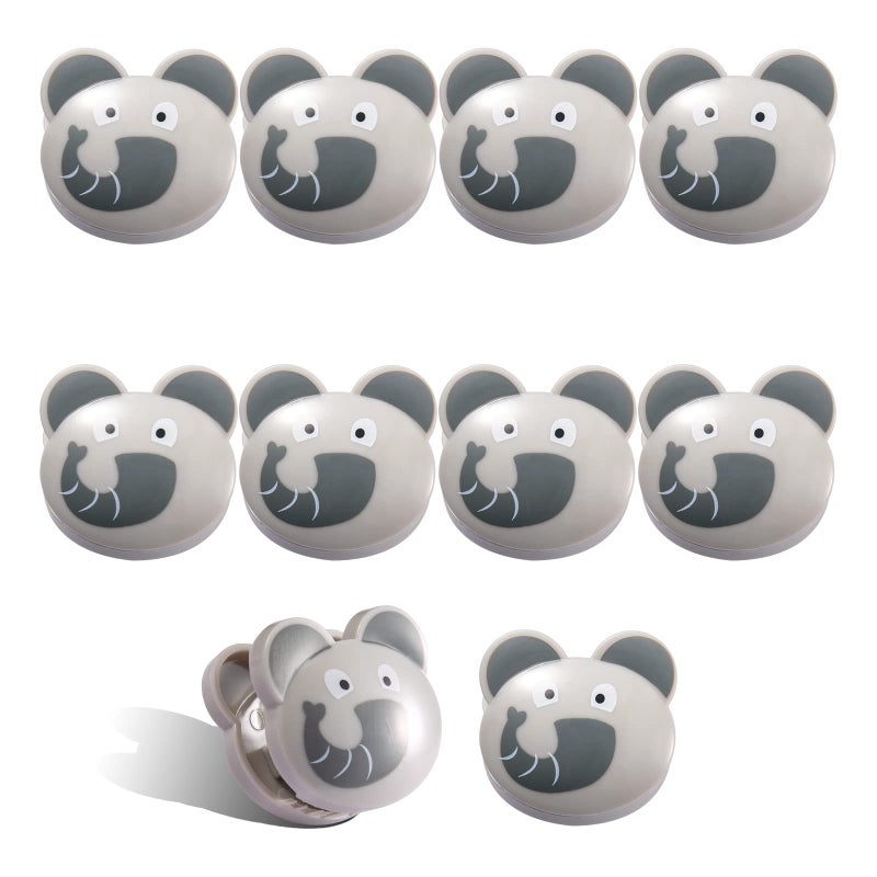 COOK WITH COLOR Cute Bag Clips  10 Pc Set of Funny Chip Clips and Snack Clips  Kitchen and Food Bag Clips for Airtight Seal for Food Storage Elephant