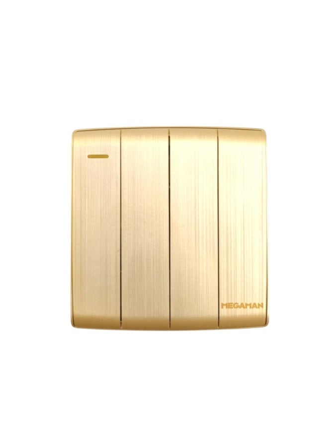 Megaman Switch 4Gang 2Way 10Amp  - Gold - Image 1