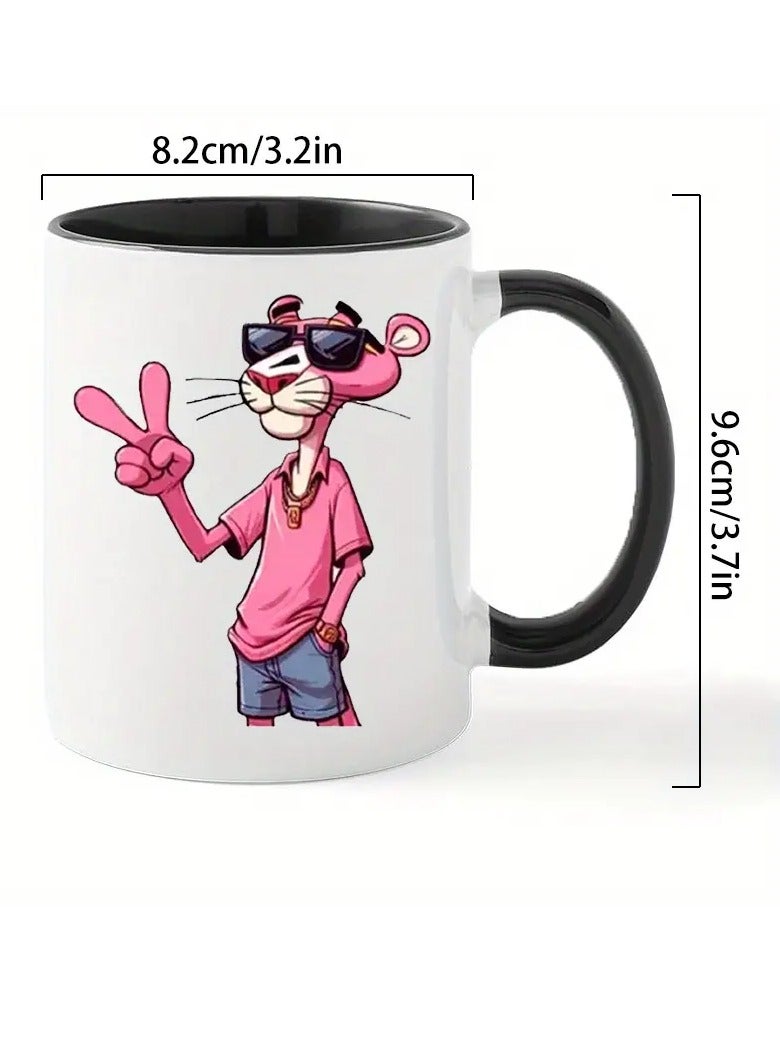 RYN Cool Cartoon Pink Panther Ceramic Mug - Reusable, Hand Wash Only, Multipurpose Coffee Cup for Men and Women - Ideal Gift Item - Image 2