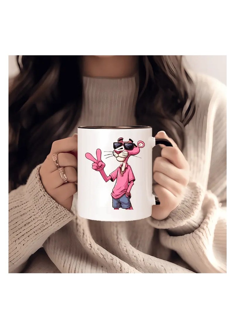 RYN Cool Cartoon Pink Panther Ceramic Mug - Reusable, Hand Wash Only, Multipurpose Coffee Cup for Men and Women - Ideal Gift Item - Image 3